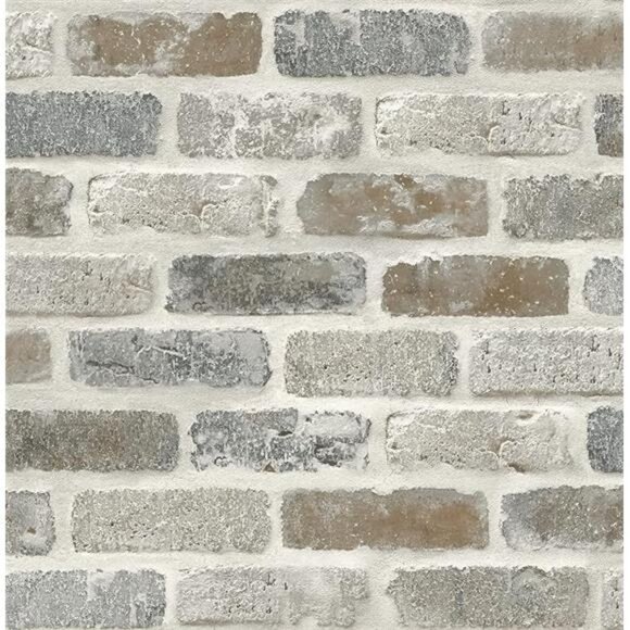 Washed Faux Brick Peel and Stick Wallpaper - Picture 8 of 8